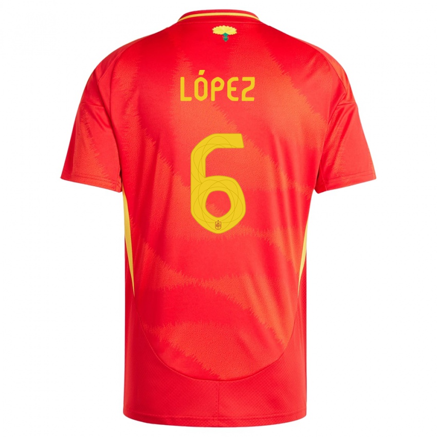 Niño Camiseta España Maitane Lopez #6 Rojo 1ª Equipación 24-26 La Camisa México