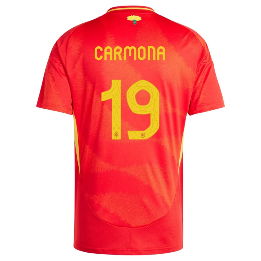 Niño Camiseta España Olga Carmona #19 Rojo 1ª Equipación 24-26 La Camisa México