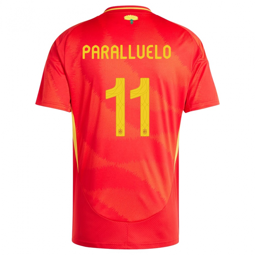 Niño Camiseta España Salma Paralluelo #11 Rojo 1ª Equipación 24-26 La Camisa México