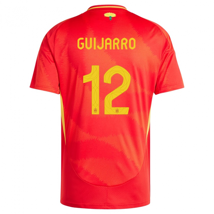 Niño Camiseta España Patricia Guijarro #12 Rojo 1ª Equipación 24-26 La Camisa México