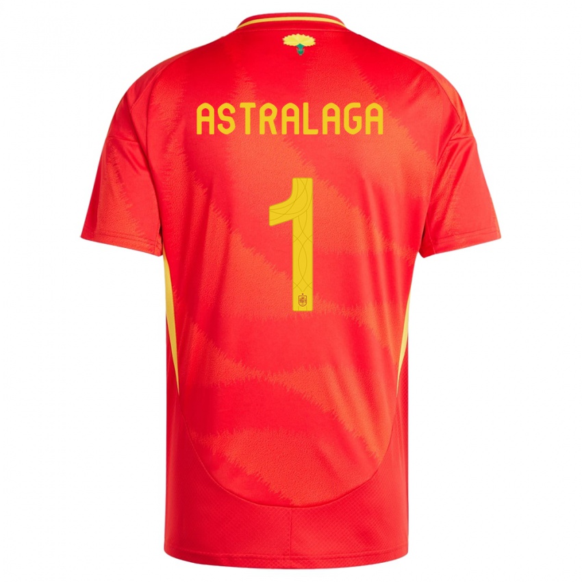 Niño Camiseta España Ander Astralaga #1 Rojo 1ª Equipación 24-26 La Camisa México