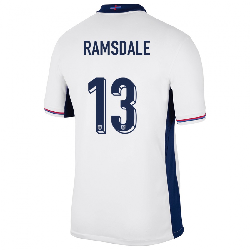 Niño Camiseta Inglaterra Aaron Ramsdale #13 Blanco 1ª Equipación 24-26 La Camisa México