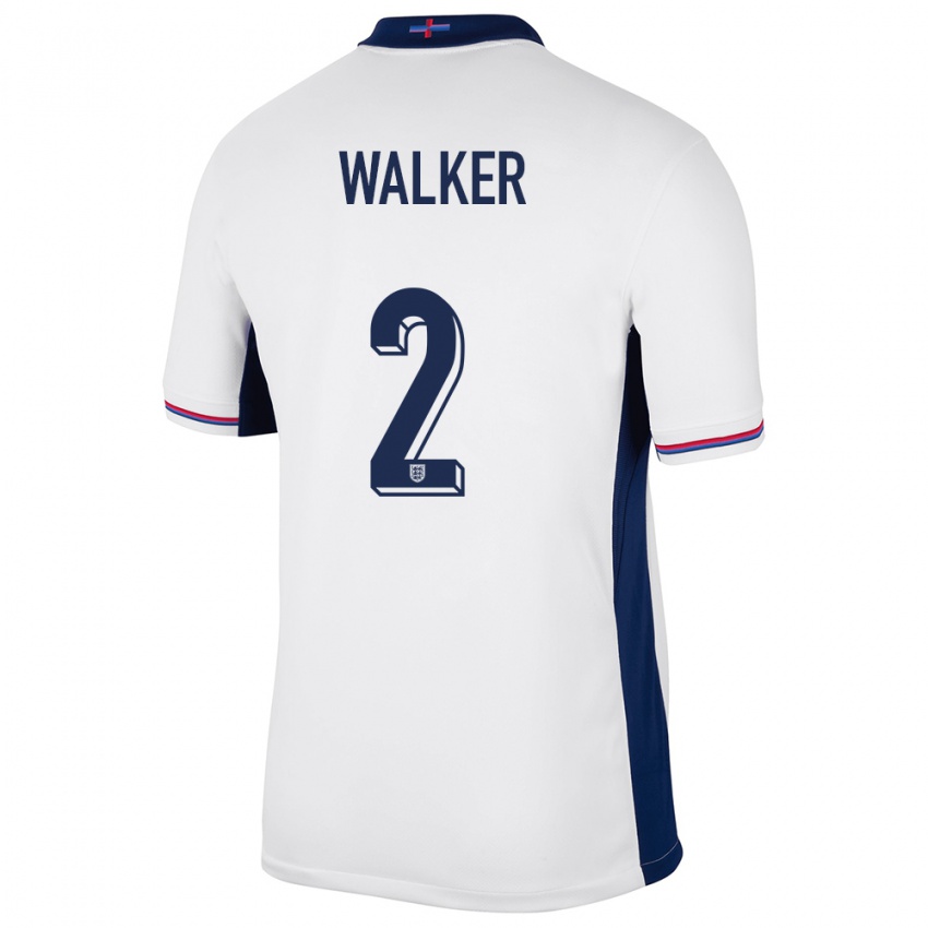 Niño Camiseta Inglaterra Kyle Walker #2 Blanco 1ª Equipación 24-26 La Camisa México