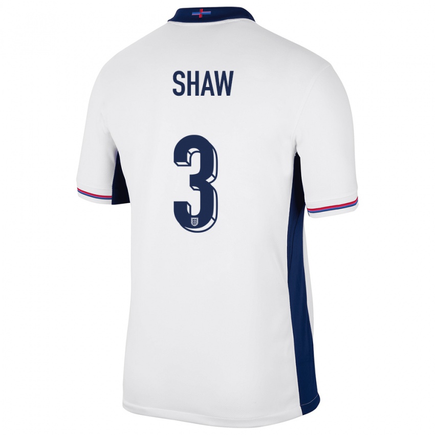 Niño Camiseta Inglaterra Luke Shaw #3 Blanco 1ª Equipación 24-26 La Camisa México