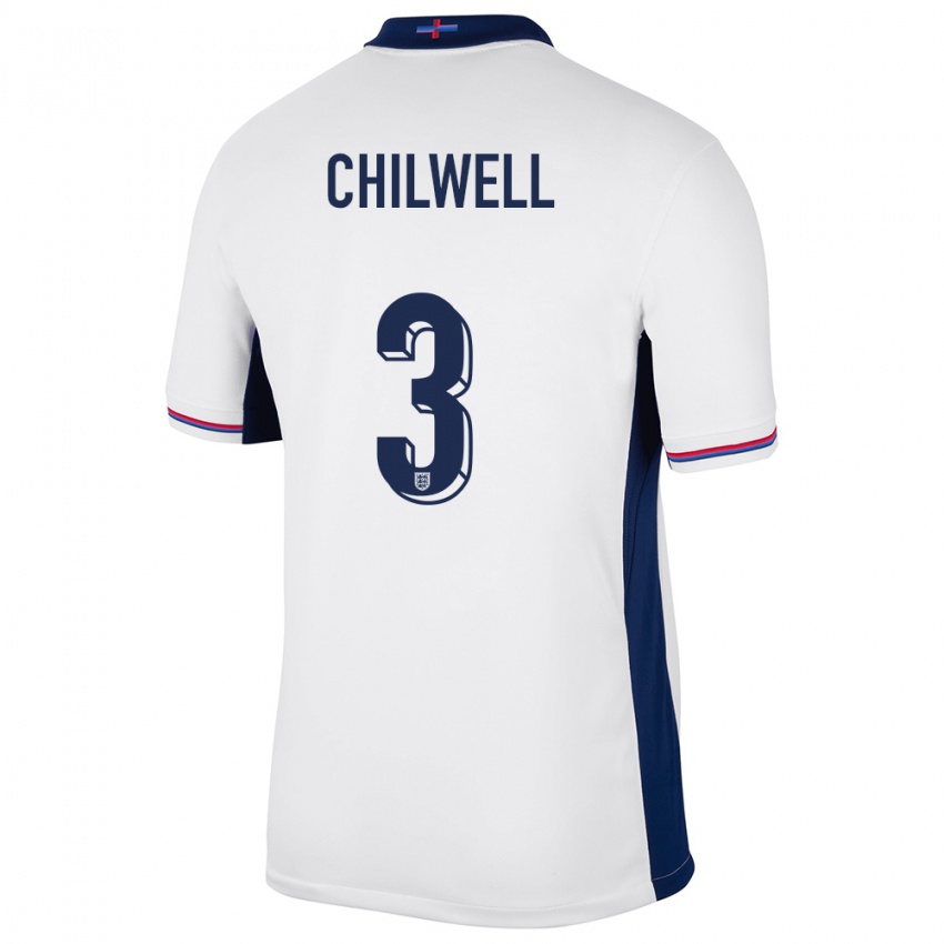 Niño Camiseta Inglaterra Ben Chilwell #3 Blanco 1ª Equipación 24-26 La Camisa México