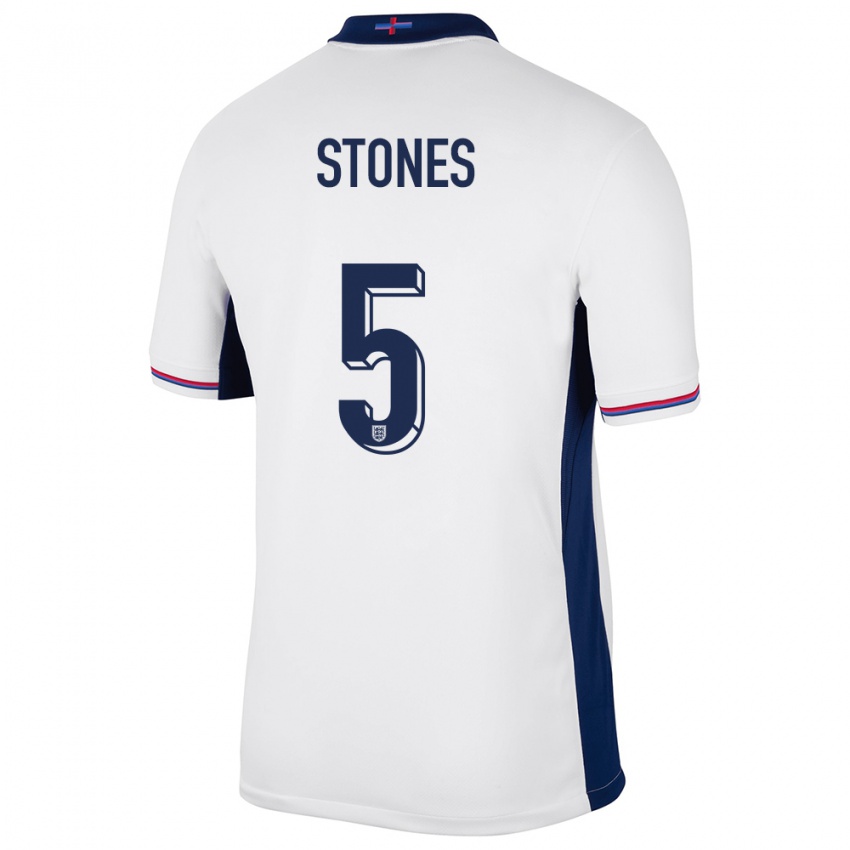 Niño Camiseta Inglaterra John Stones #5 Blanco 1ª Equipación 24-26 La Camisa México