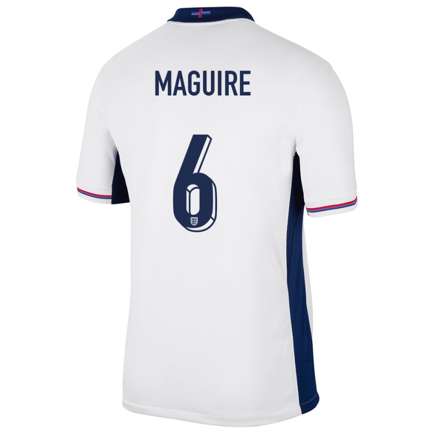 Niño Camiseta Inglaterra Harry Maguire #6 Blanco 1ª Equipación 24-26 La Camisa México