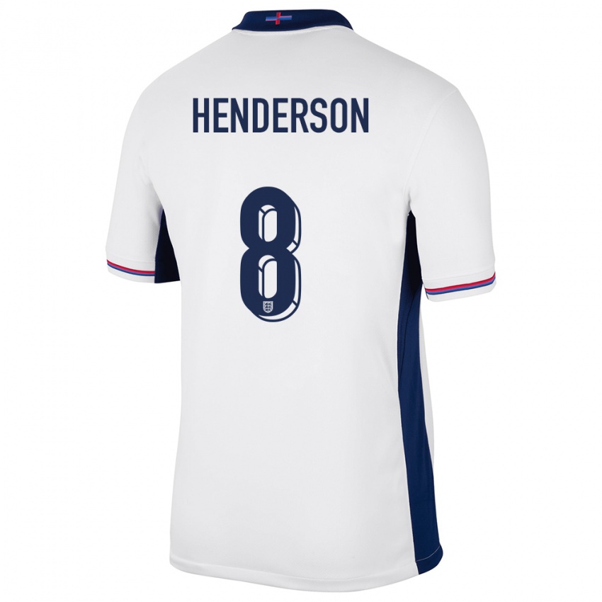 Niño Camiseta Inglaterra Jordan Henderson #8 Blanco 1ª Equipación 24-26 La Camisa México