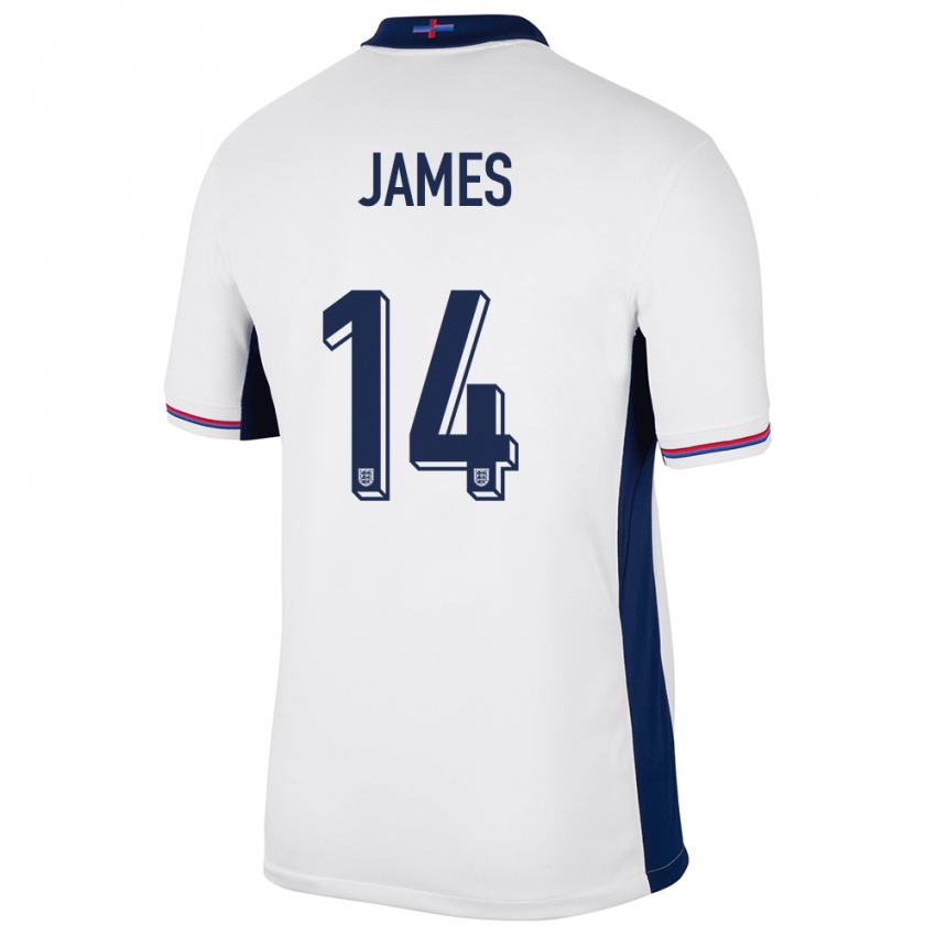 Niño Camiseta Inglaterra Reece James #14 Blanco 1ª Equipación 24-26 La Camisa México