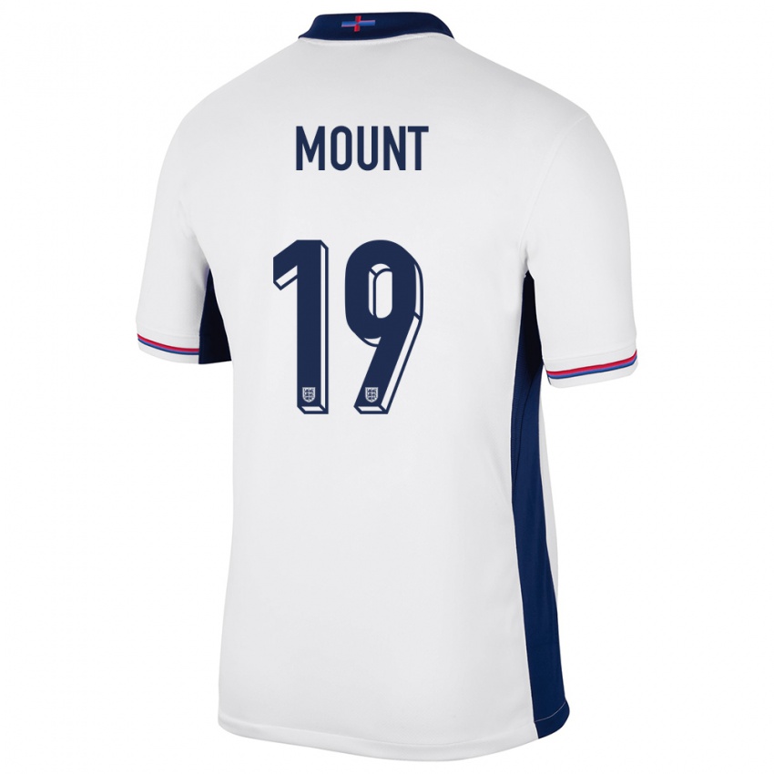 Niño Camiseta Inglaterra Mason Mount #19 Blanco 1ª Equipación 24-26 La Camisa México