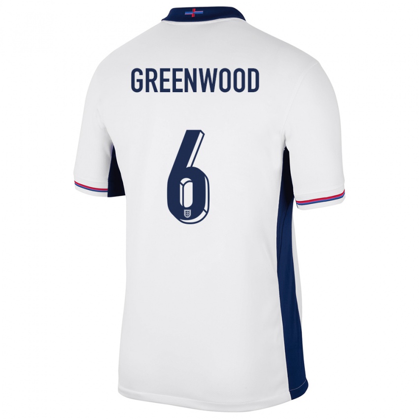 Niño Camiseta Inglaterra Alex Greenwood #6 Blanco 1ª Equipación 24-26 La Camisa México