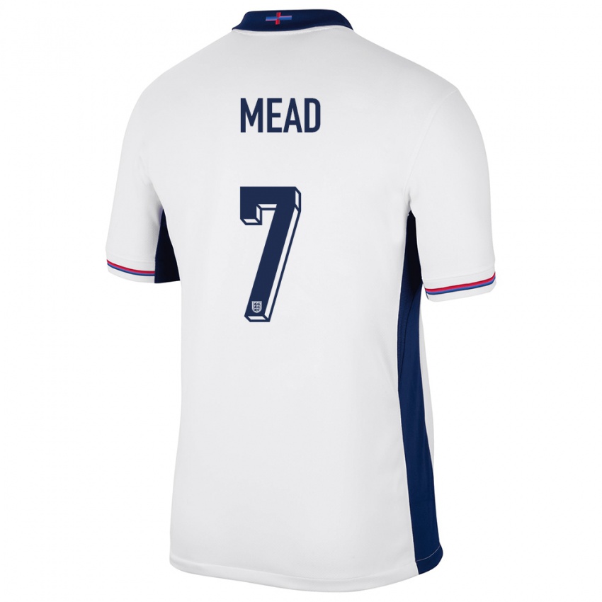 Niño Camiseta Inglaterra Beth Mead #7 Blanco 1ª Equipación 24-26 La Camisa México