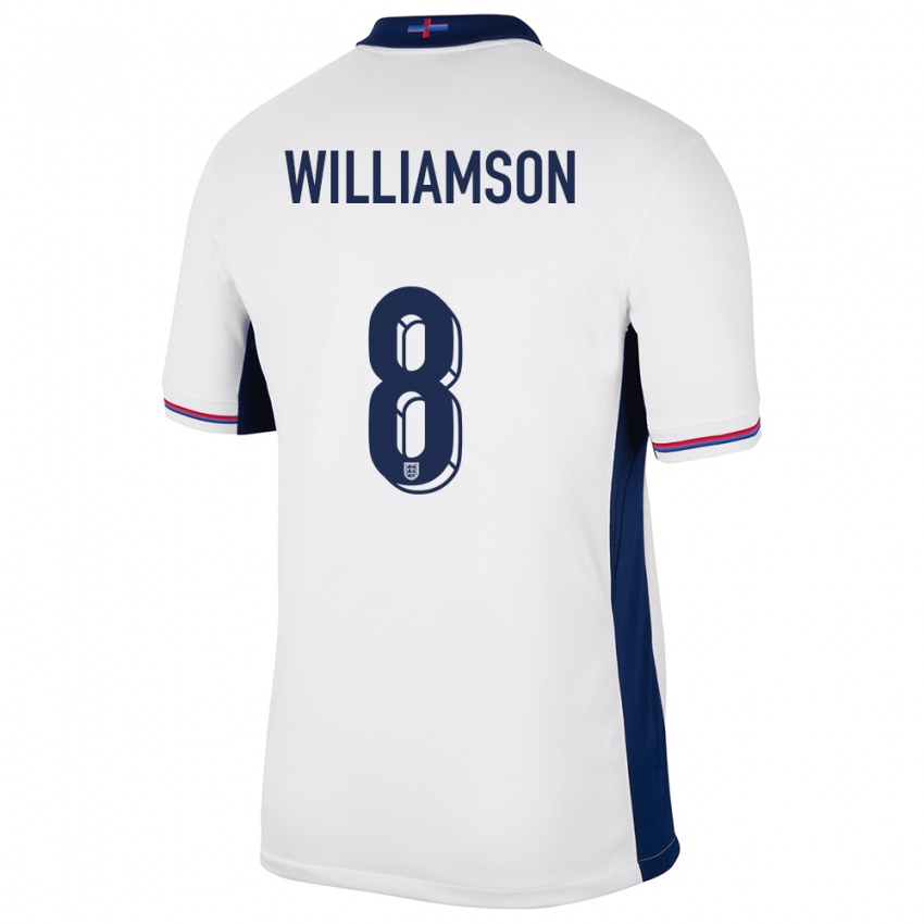 Niño Camiseta Inglaterra Leah Williamson #8 Blanco 1ª Equipación 24-26 La Camisa México