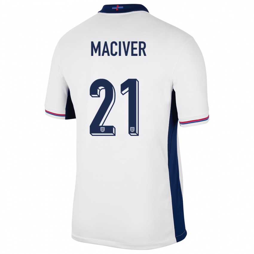 Niño Camiseta Inglaterra Sandy Maciver #21 Blanco 1ª Equipación 24-26 La Camisa México