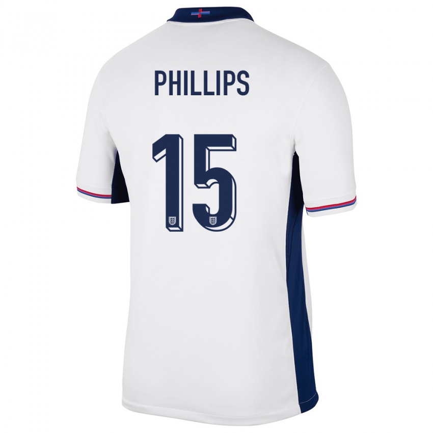 Niño Camiseta Inglaterra Ashley Phillips #15 Blanco 1ª Equipación 24-26 La Camisa México