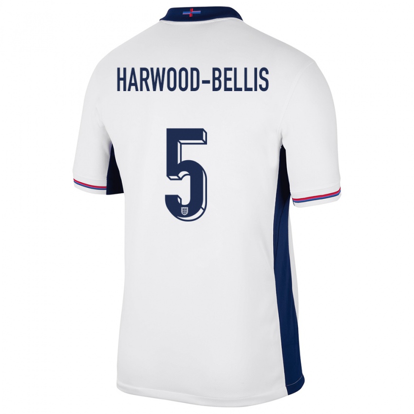 Niño Camiseta Inglaterra Taylor Harwood Bellis #5 Blanco 1ª Equipación 24-26 La Camisa México