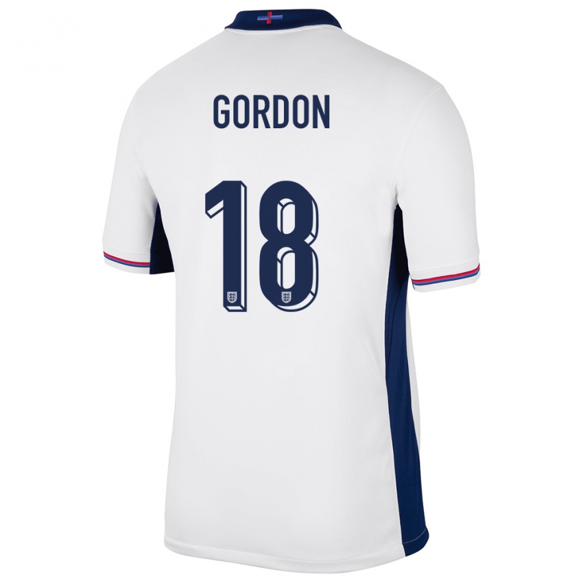 Niño Camiseta Inglaterra Anthony Gordon #18 Blanco 1ª Equipación 24-26 La Camisa México