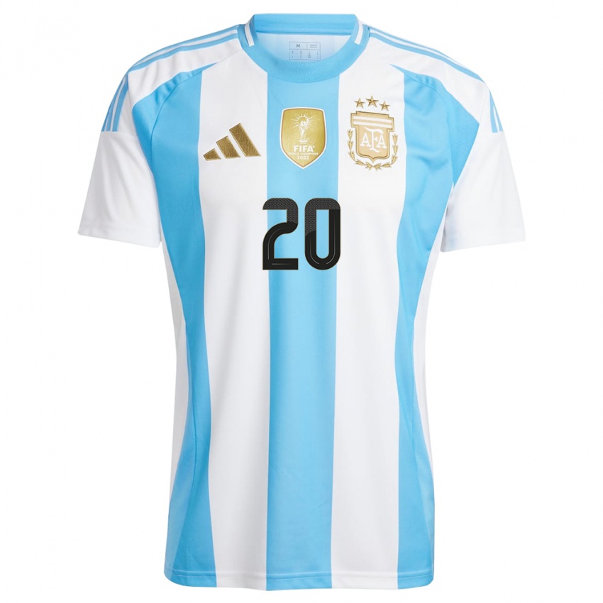 Niño Camiseta Argentina Facundo Buonanotte #20 Blanco Azul 1ª Equipación 24-26 La Camisa México