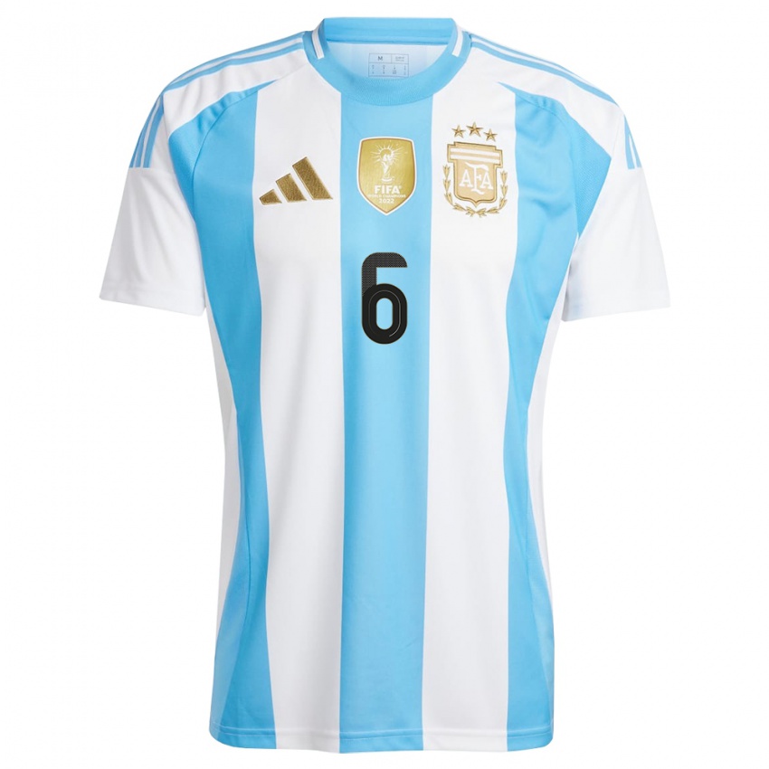 Niño Camiseta Argentina Leonel Mosevich #6 Blanco Azul 1ª Equipación 24-26 La Camisa México