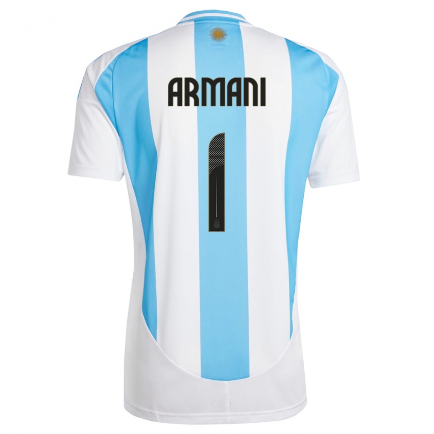 Niño Camiseta Argentina Franco Armani #1 Blanco Azul 1ª Equipación 24-26 La Camisa México