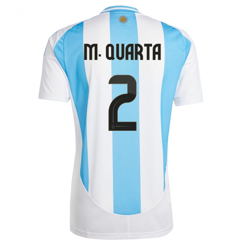 Niño Camiseta Argentina Lucas Martinez Quarta #2 Blanco Azul 1ª Equipación 24-26 La Camisa México