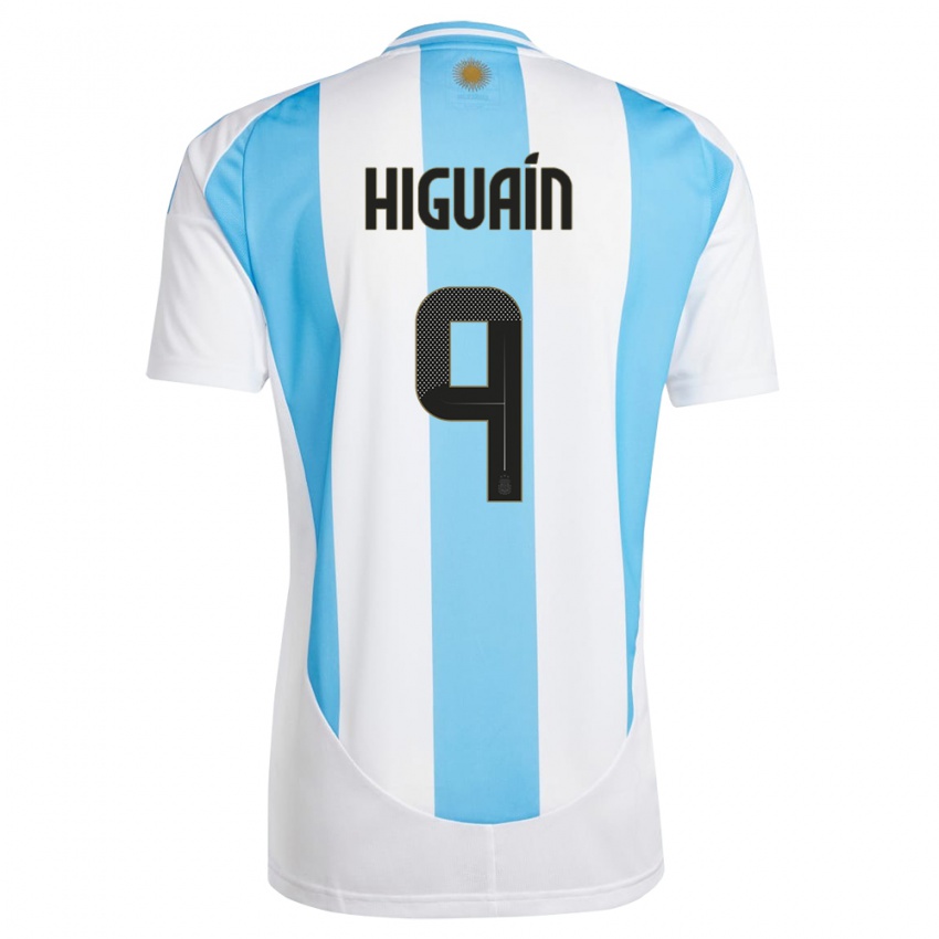 Niño Camiseta Argentina Gonzalo Higuain #9 Blanco Azul 1ª Equipación 24-26 La Camisa México