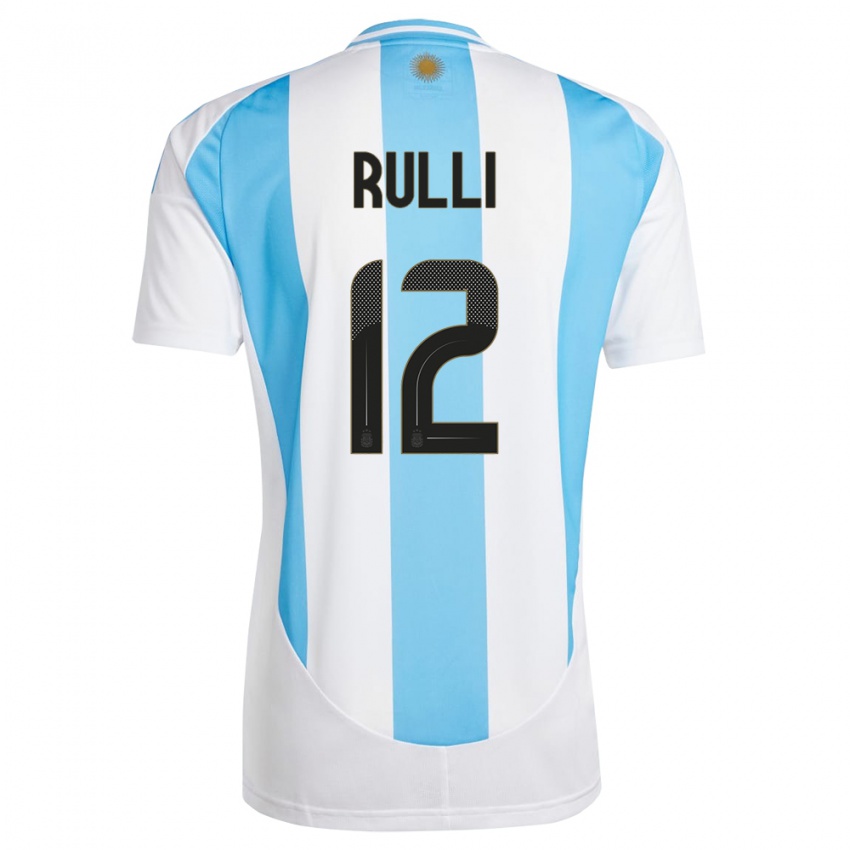 Niño Camiseta Argentina Geronimo Rulli #12 Blanco Azul 1ª Equipación 24-26 La Camisa México