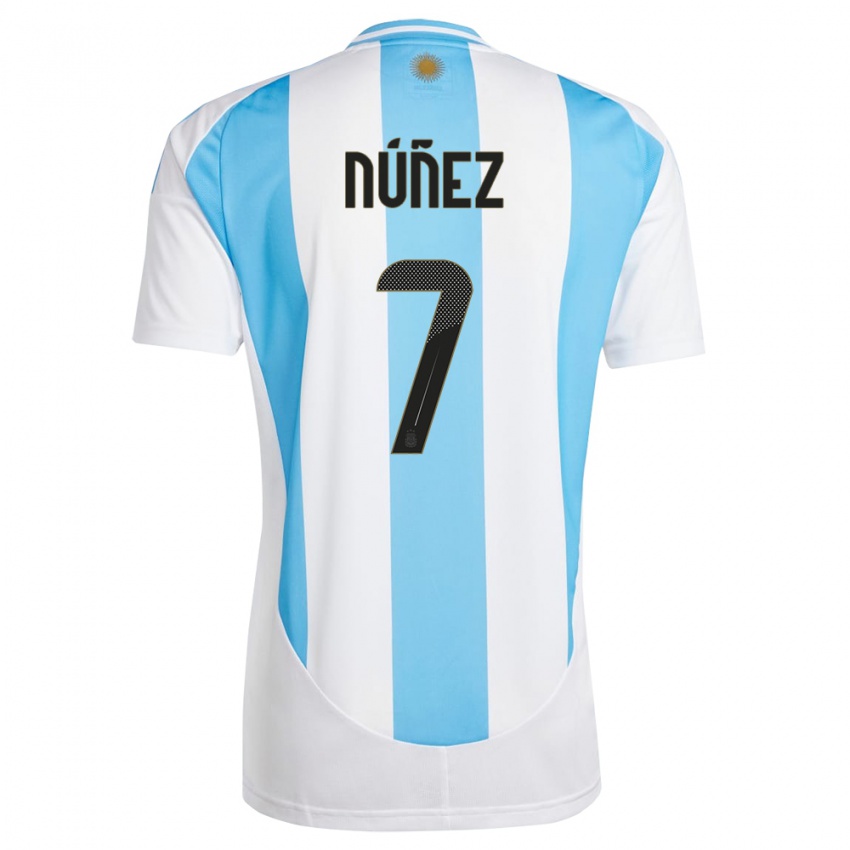 Niño Camiseta Argentina Romina Nunez #7 Blanco Azul 1ª Equipación 24-26 La Camisa México