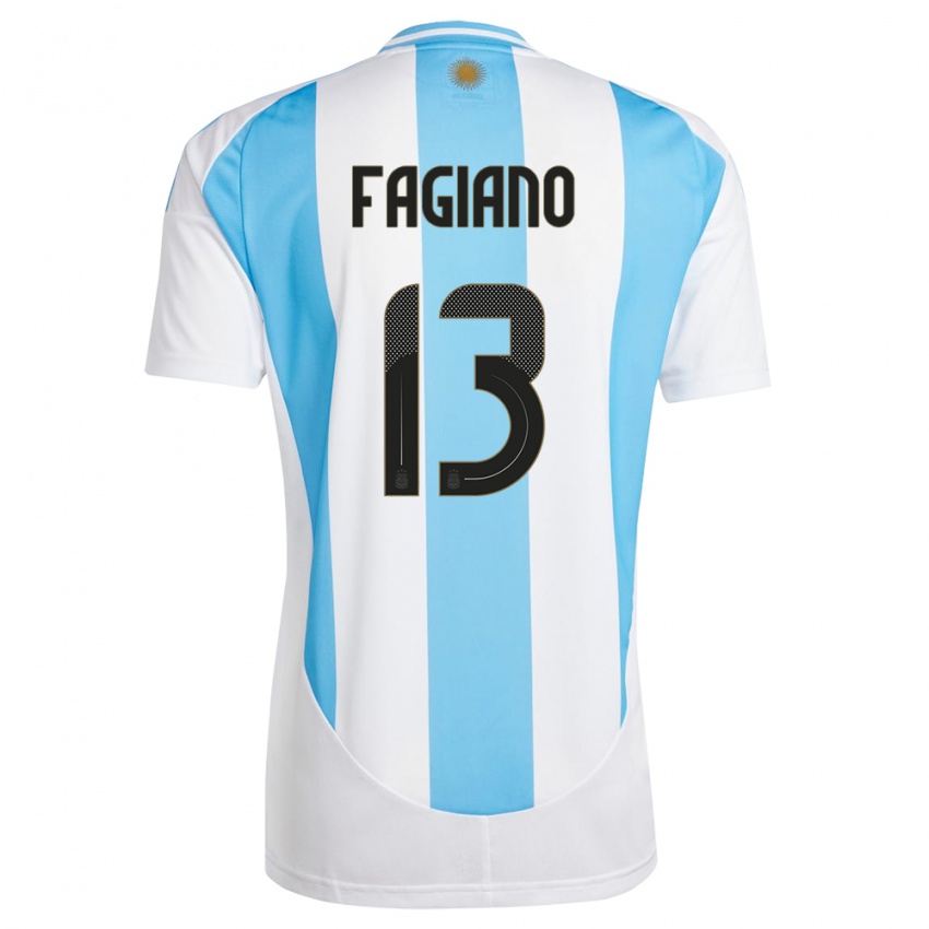 Niño Camiseta Argentina Paloma Fagiano #13 Blanco Azul 1ª Equipación 24-26 La Camisa México