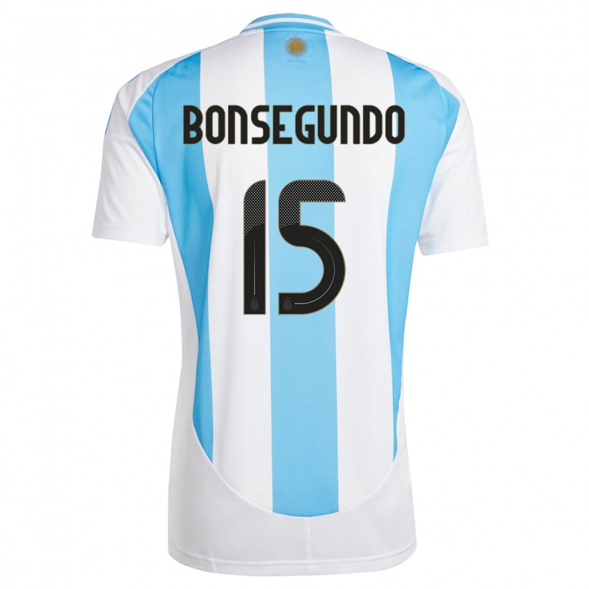 Niño Camiseta Argentina Florencia Bonsegundo #15 Blanco Azul 1ª Equipación 24-26 La Camisa México