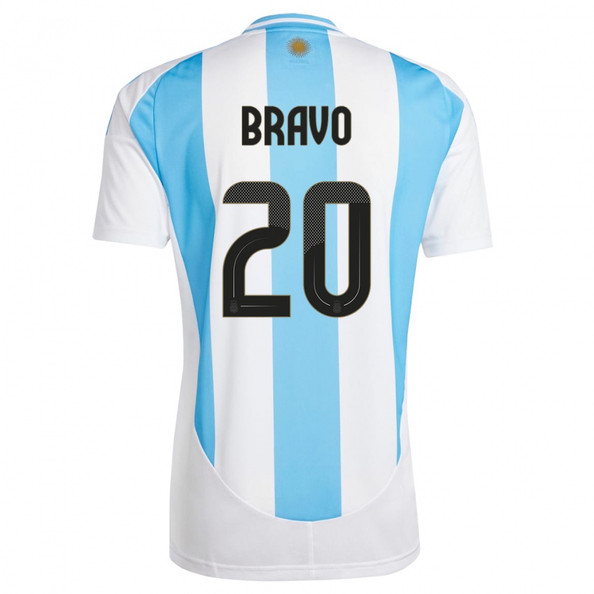 Niño Camiseta Argentina Ruth Bravo #20 Blanco Azul 1ª Equipación 24-26 La Camisa México