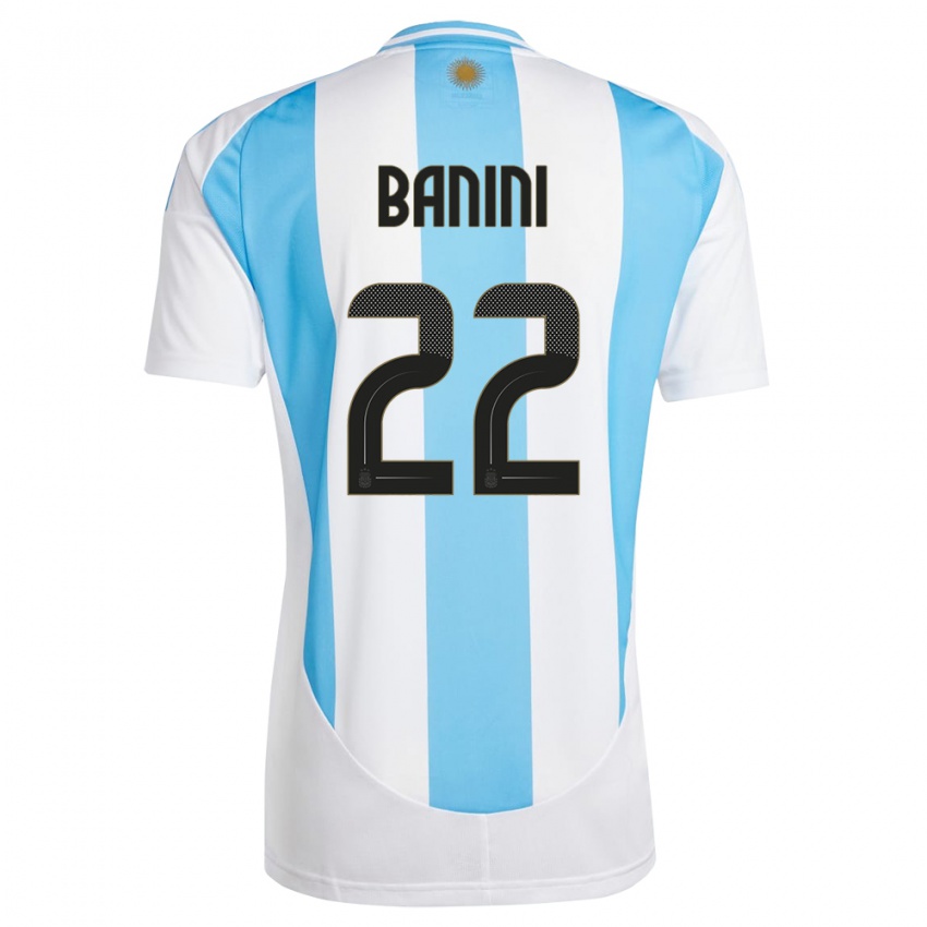 Niño Camiseta Argentina Estefania Banini #22 Blanco Azul 1ª Equipación 24-26 La Camisa México