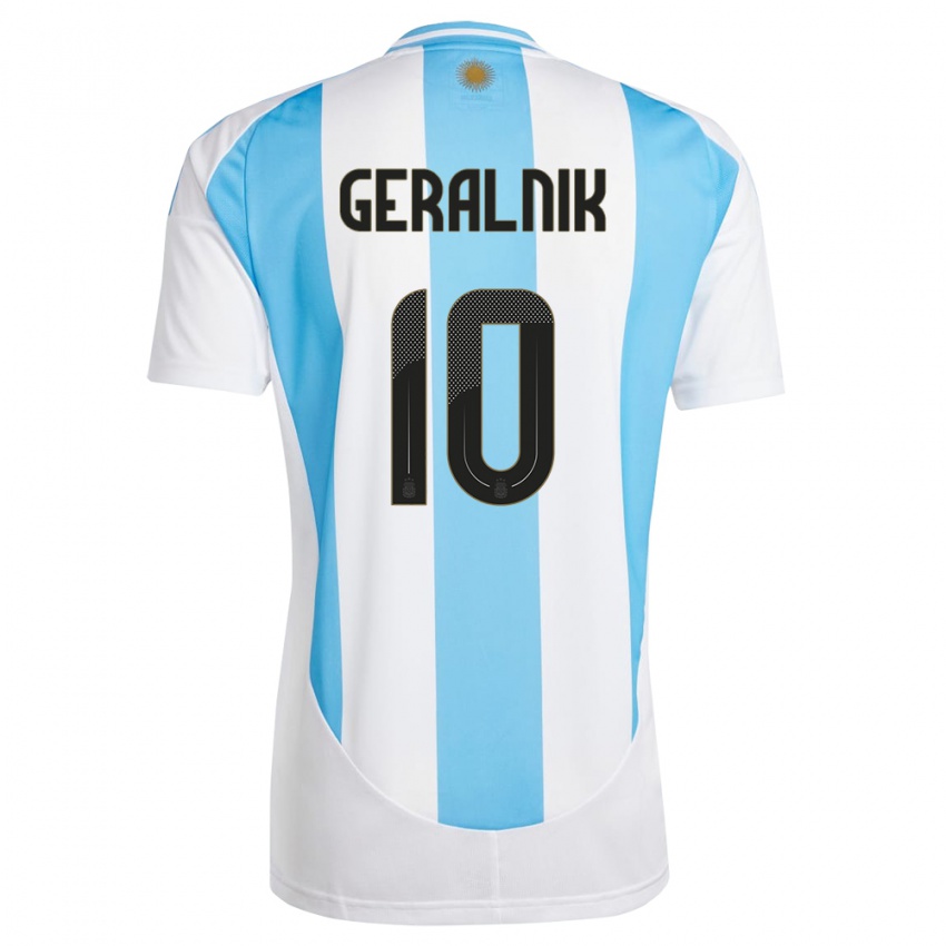 Niño Camiseta Argentina Tiago Geralnik #10 Blanco Azul 1ª Equipación 24-26 La Camisa México