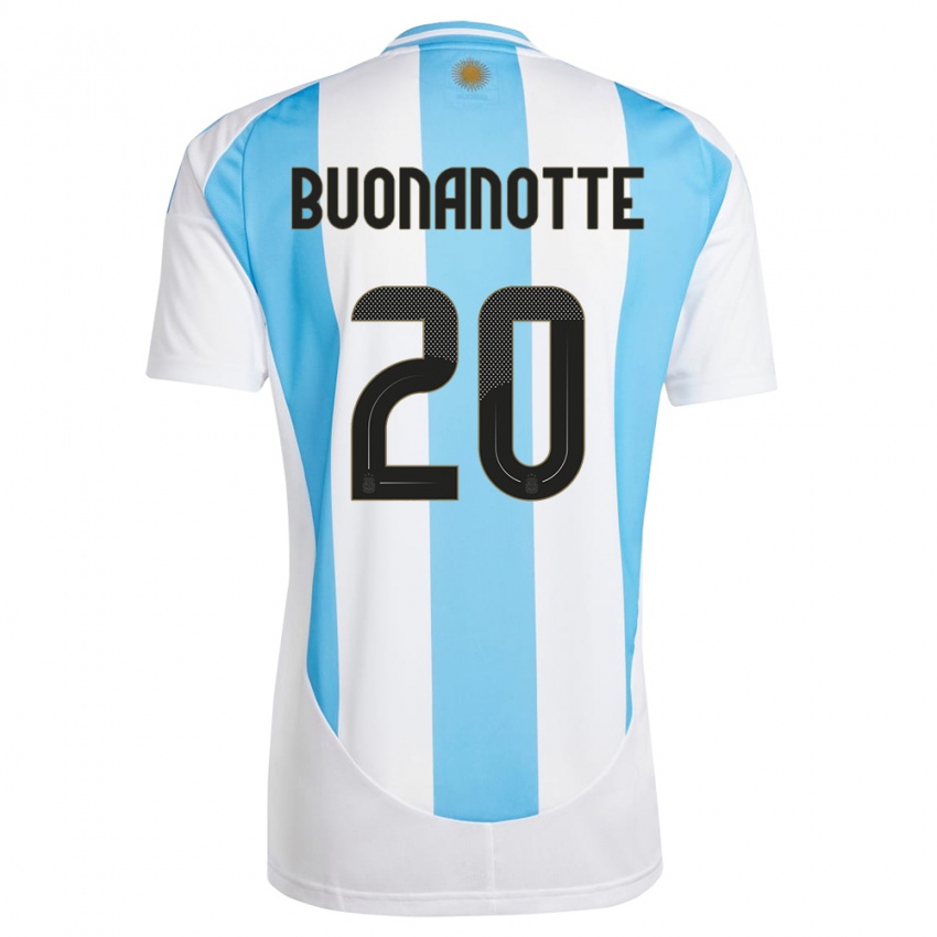 Niño Camiseta Argentina Facundo Buonanotte #20 Blanco Azul 1ª Equipación 24-26 La Camisa México