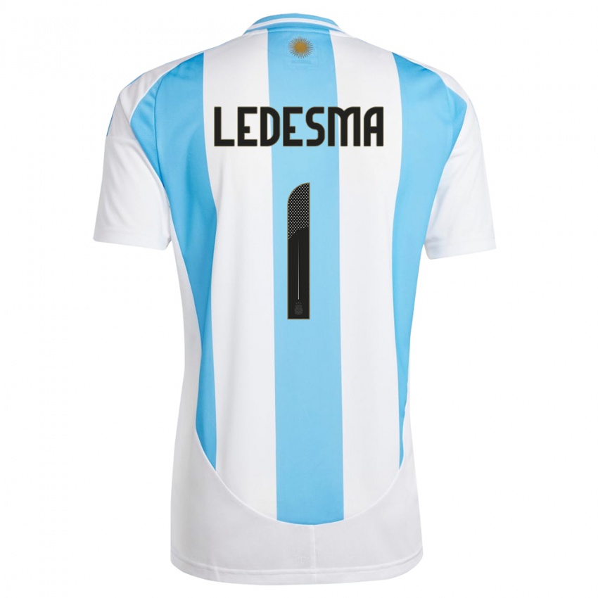 Niño Camiseta Argentina Jeremias Ledesma #1 Blanco Azul 1ª Equipación 24-26 La Camisa México