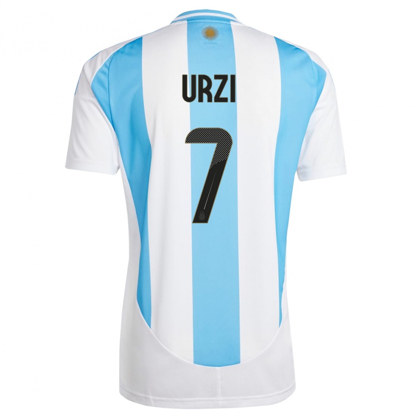 Niño Camiseta Argentina Agustin Urzi #7 Blanco Azul 1ª Equipación 24-26 La Camisa México