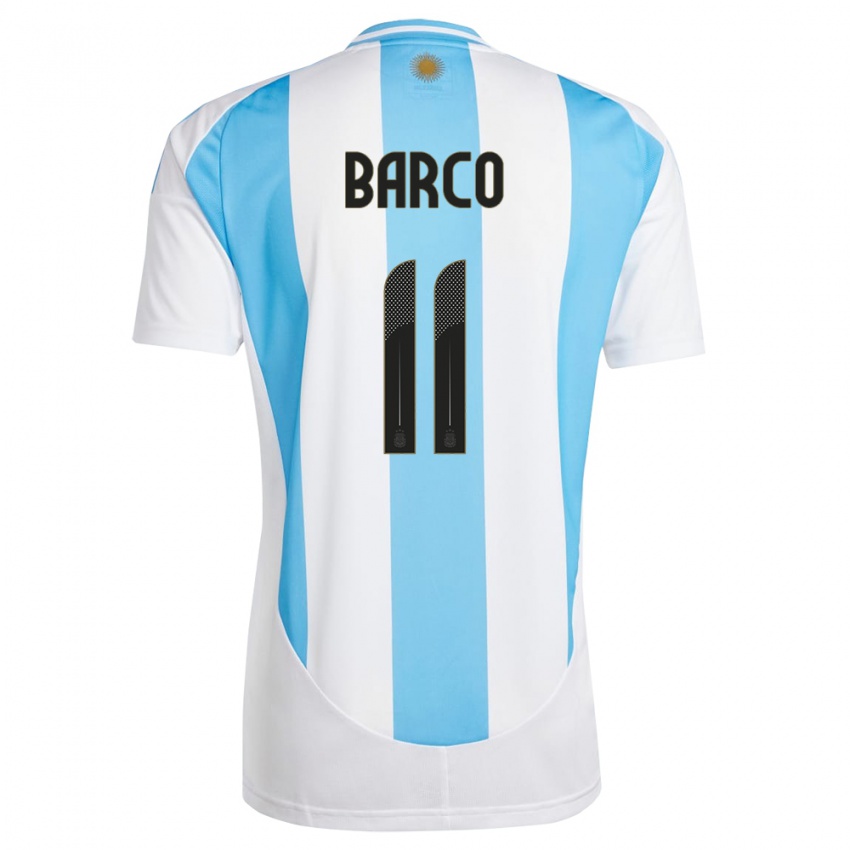 Niño Camiseta Argentina Ezequiel Barco #11 Blanco Azul 1ª Equipación 24-26 La Camisa México