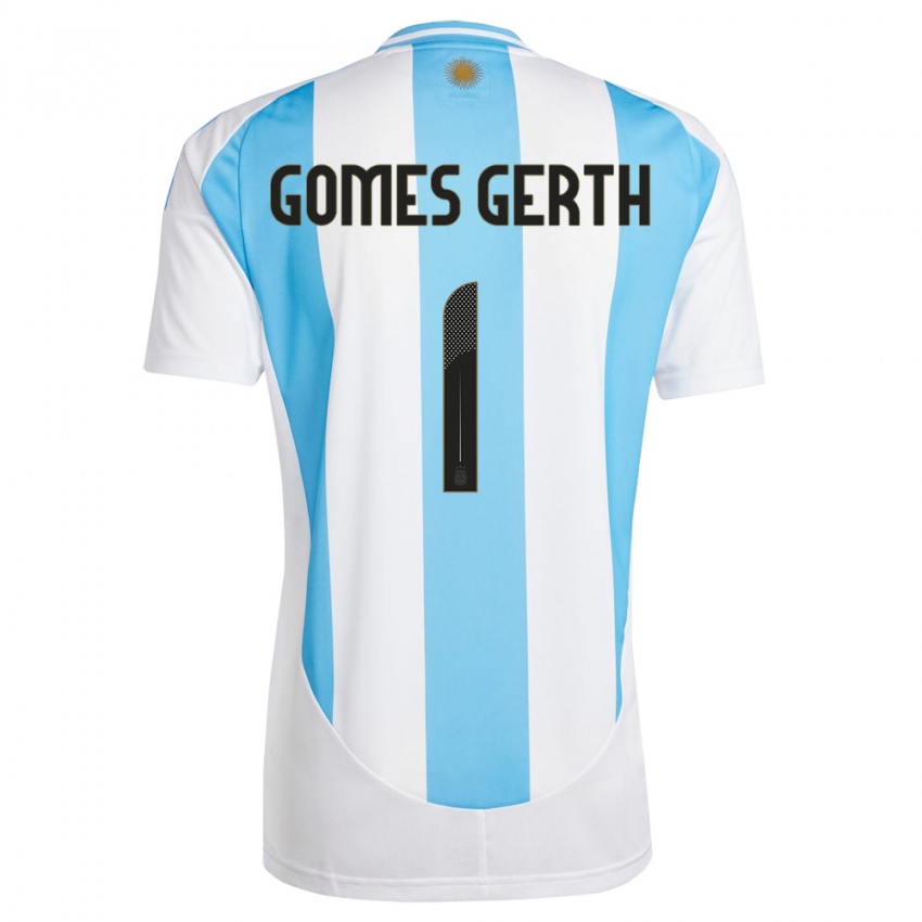 Niño Camiseta Argentina Federico Gomes Gerth #1 Blanco Azul 1ª Equipación 24-26 La Camisa México