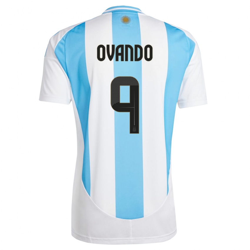 Niño Camiseta Argentina Lautaro Ovando #9 Blanco Azul 1ª Equipación 24-26 La Camisa México