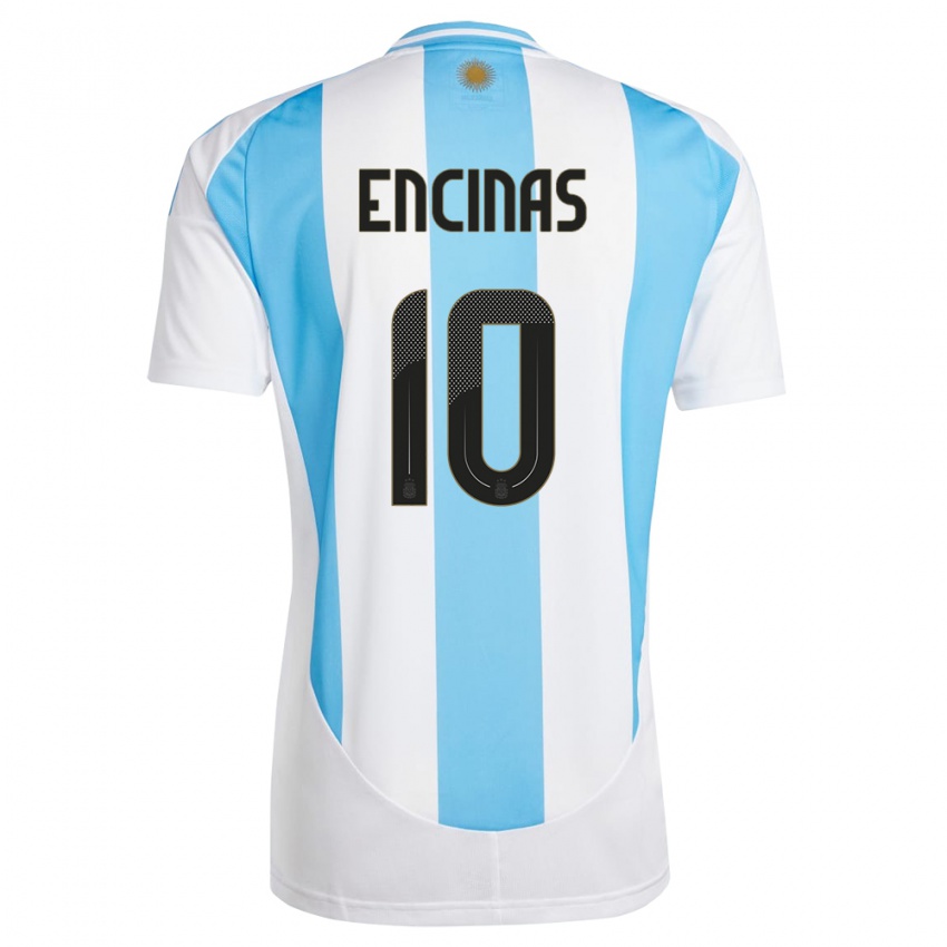 Niño Camiseta Argentina Axel Encinas #10 Blanco Azul 1ª Equipación 24-26 La Camisa México