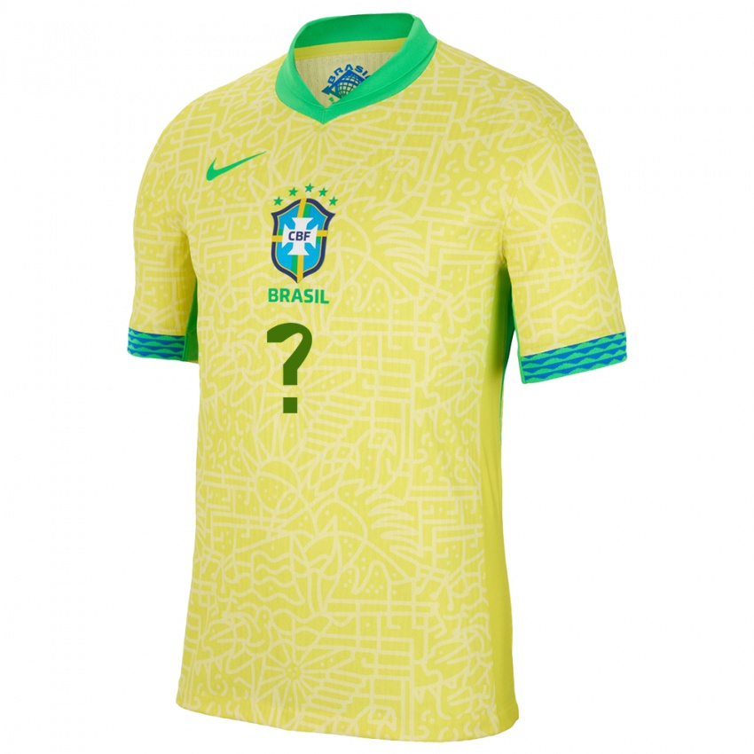 Niño Camiseta Brasil Su Nombre #0 Amarillo 1ª Equipación 24-26 La Camisa México