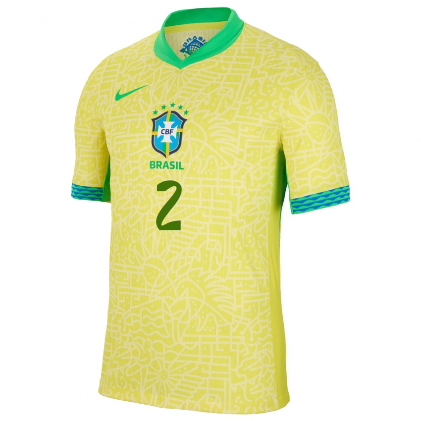 Niño Camiseta Brasil Antonia #2 Amarillo 1ª Equipación 24-26 La Camisa México