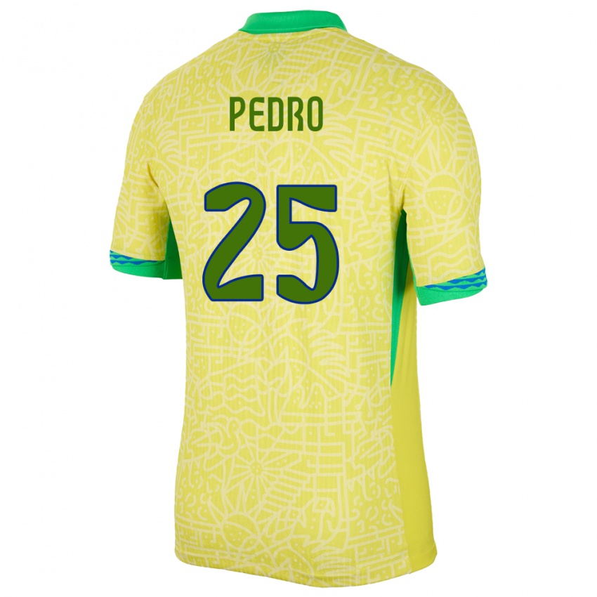 Niño Camiseta Brasil Pedro #25 Amarillo 1ª Equipación 24-26 La Camisa México