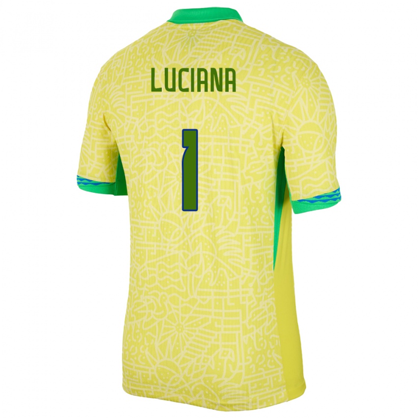 Niño Camiseta Brasil Luciana #1 Amarillo 1ª Equipación 24-26 La Camisa México