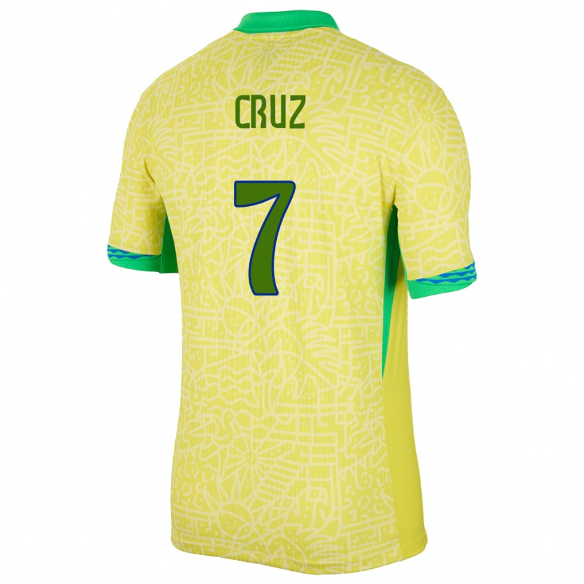 Niño Camiseta Brasil Joao Cruz #7 Amarillo 1ª Equipación 24-26 La Camisa México