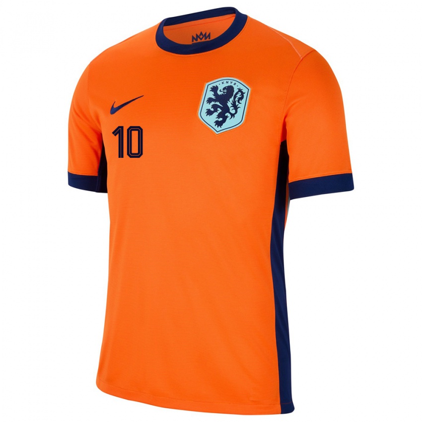 Niño Camiseta Países Bajos Danielle Van De Donk #10 Naranja 1ª Equipación 24-26 La Camisa México