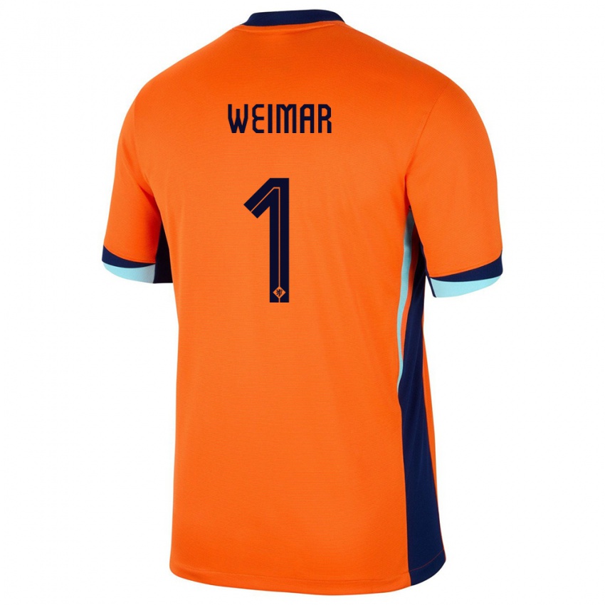 Niño Camiseta Países Bajos Jacintha Weimar #1 Naranja 1ª Equipación 24-26 La Camisa México