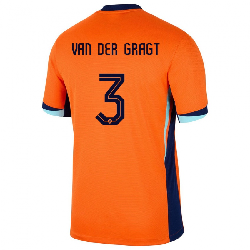 Niño Camiseta Países Bajos Stefanie Van Der Gragt #3 Naranja 1ª Equipación 24-26 La Camisa México