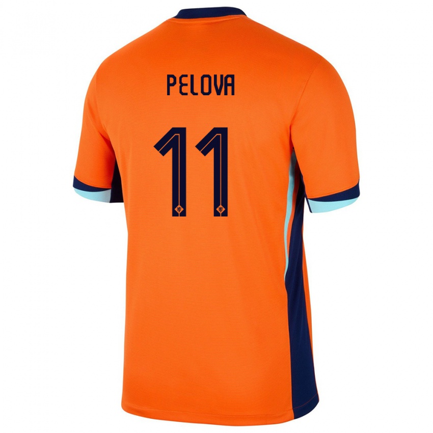 Niño Camiseta Países Bajos Victoria Pelova #11 Naranja 1ª Equipación 24-26 La Camisa México