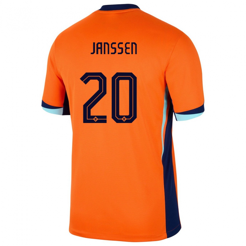 Niño Camiseta Países Bajos Dominique Janssen #20 Naranja 1ª Equipación 24-26 La Camisa México